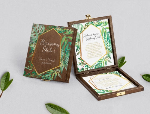 Zaproszenie dla Rodziców - brązowe Flowers & Frame Motyw 2