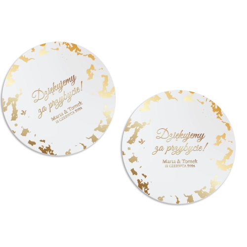 Magnes Okrągły - Marmur & Złoto - Motyw 5