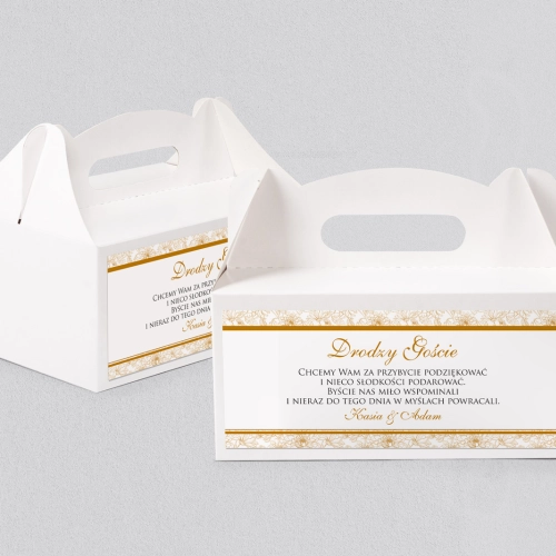 Pudełko na ciasto weselne Ornaments - Motyw 3