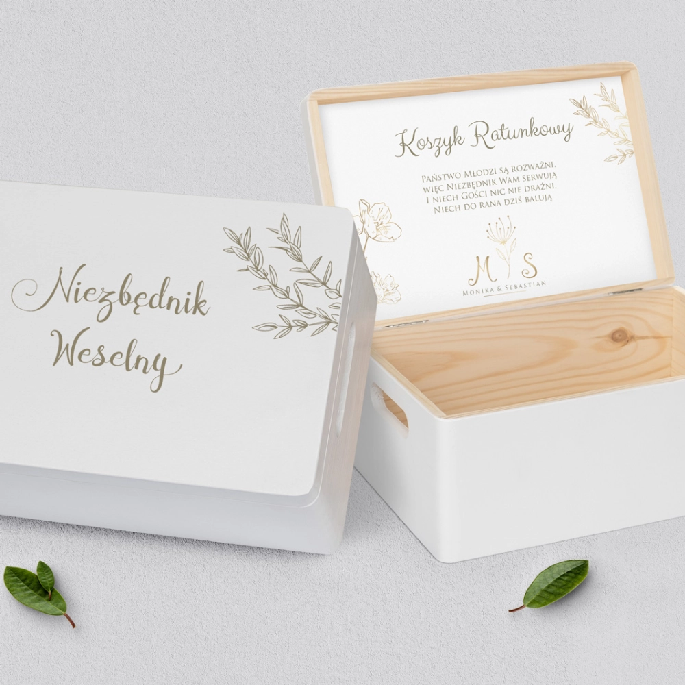 Koszyczek ratunkowy weselny biały - Fiori Motyw 3