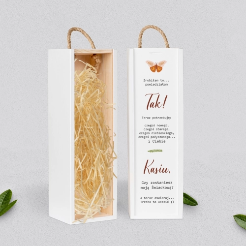 Prośba o Świadkowanie - SNW biała Butterflies - Motyw 1