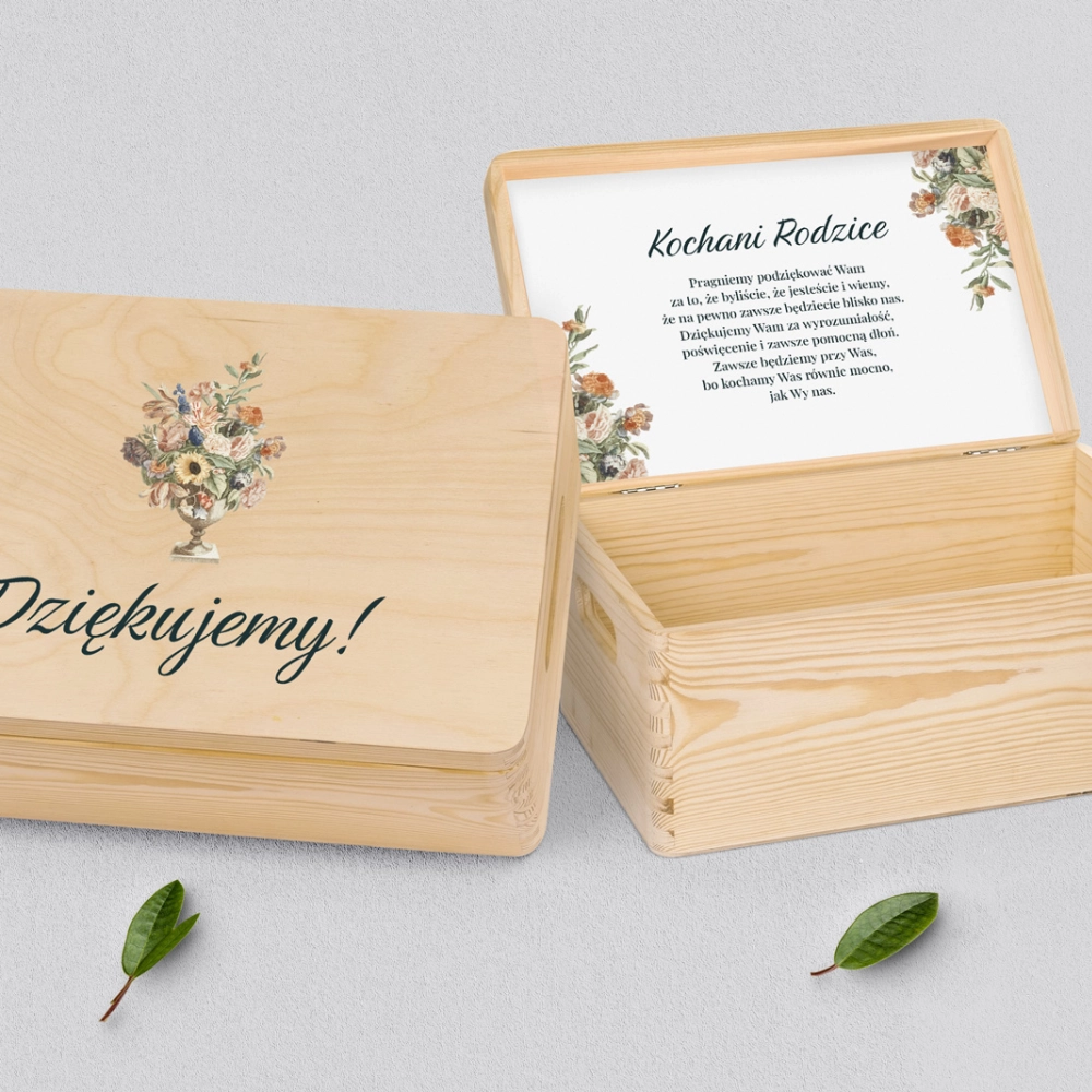 Skrzyneczka dla Rodziców - naturalna Rustic Summer Motyw 2