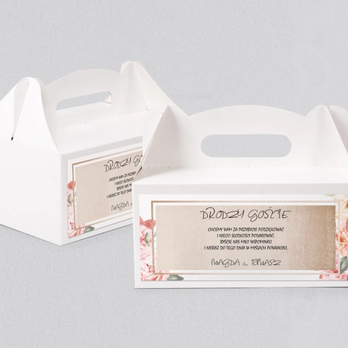 Pudełko na ciasto weselne Mgiełka - Motyw 2
