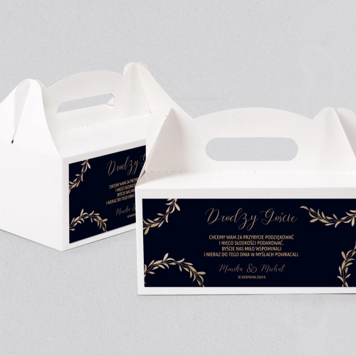 Pudełko na ciasto weselne Goldish - Motyw 3