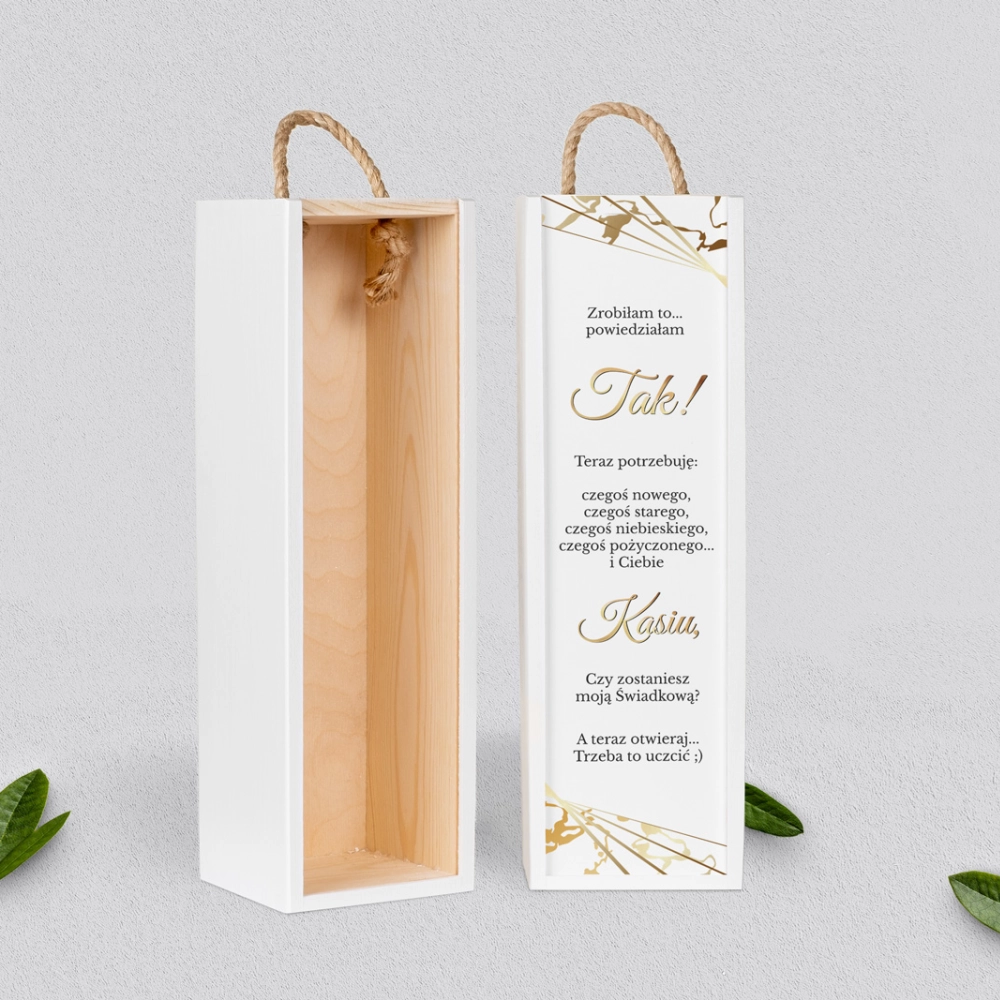 Prośba o Świadkowanie - SNW biała Marmur & Złoto Motyw 4