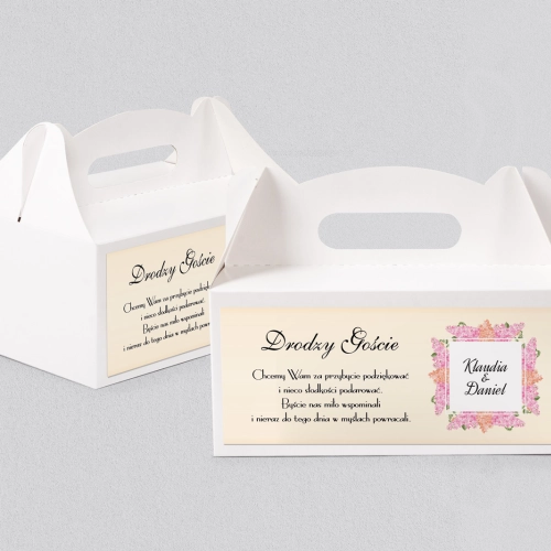 Pudełko na ciasto weselne Love Motyw 17