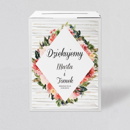 Pudełko na koperty i pieniądze Akwarelka - Motyw 2