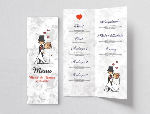Menu Weselne Zakochani Motyw 1