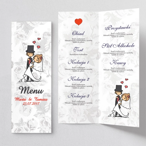 Menu Weselne Zakochani Motyw 1