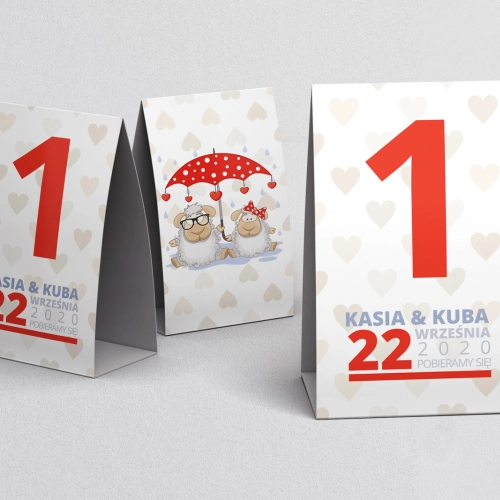 Numerki na stół Uroczy Deszcz Motyw 12
