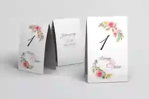 Numerki na stół Akwarelowe Wianki Motyw 5