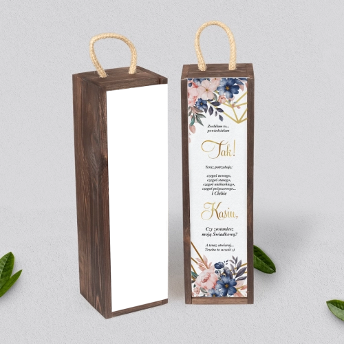 Prośba o Świadkowanie - SNW Akryl brązowa Goemetryczne Serce - Motyw 2