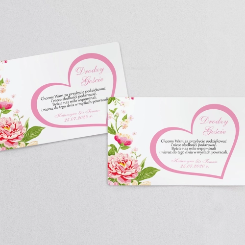 Naklejki na ciasto weselne Serca Kwiat Motyw 1