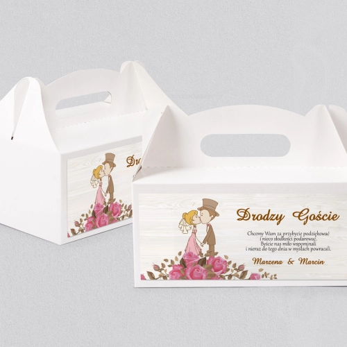 Pudełko na ciasto weselne Naturalna Miłość Motyw 1