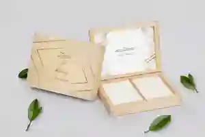 Pudełko na obrączki prostokątne naturalne - Marmur i Złoto Motyw 1