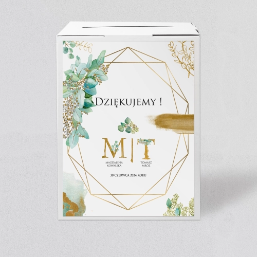 Pudełko na koperty i pieniądze Golden Green Motyw 1