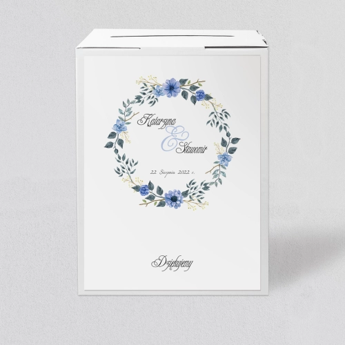 Pudełko na koperty i pieniądze Akwarelowe Wianki Motyw 1