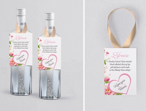 Zawieszka na alkohol Serca Kwiat Motyw 1