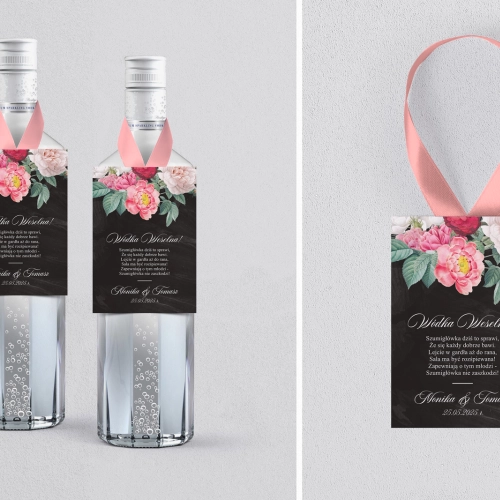 Zawieszka na alkohol Black Flowers - Motyw 2