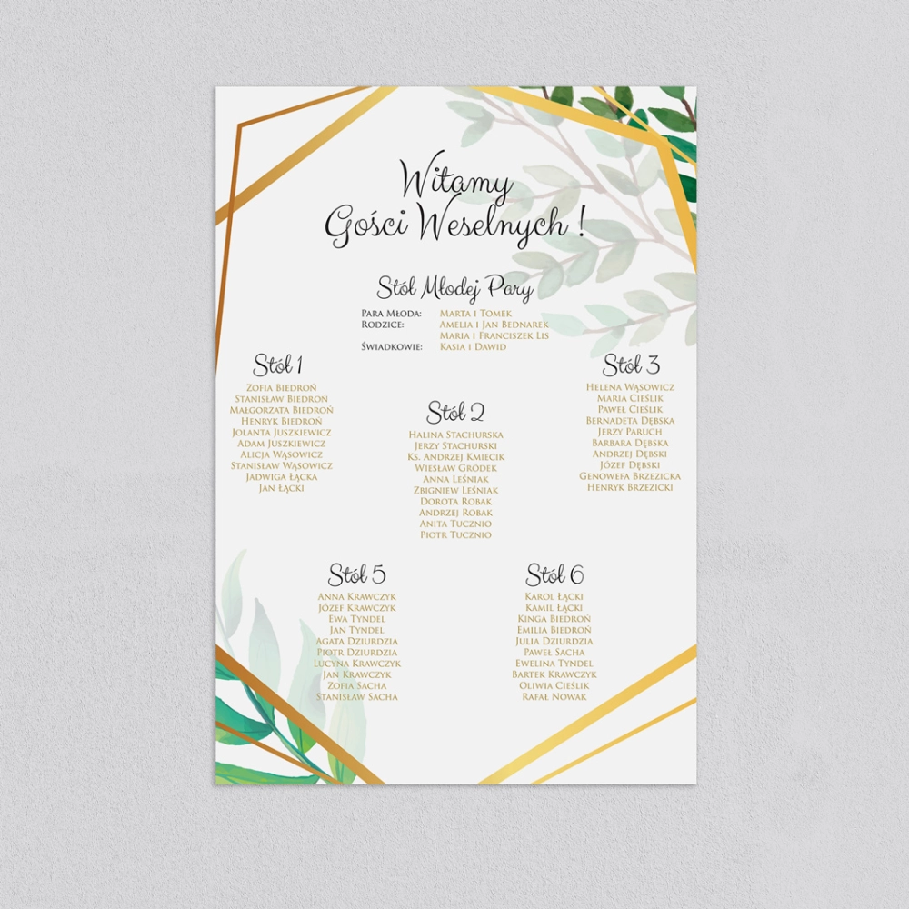 Plan stołów weselnych Flowers & Frame - Motyw 2