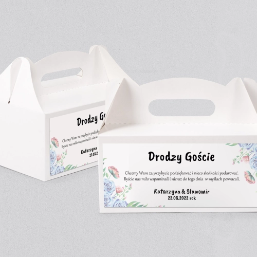 Pudełko na ciasto weselne Bukiety Motyw 3