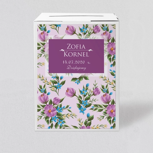 Pudełko na koperty i pieniądze Kwiatowe Pole Motyw 2