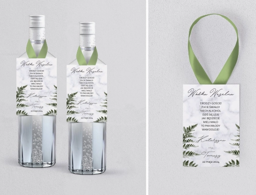 Zawieszka na alkohol Marble leaf - Motyw 2