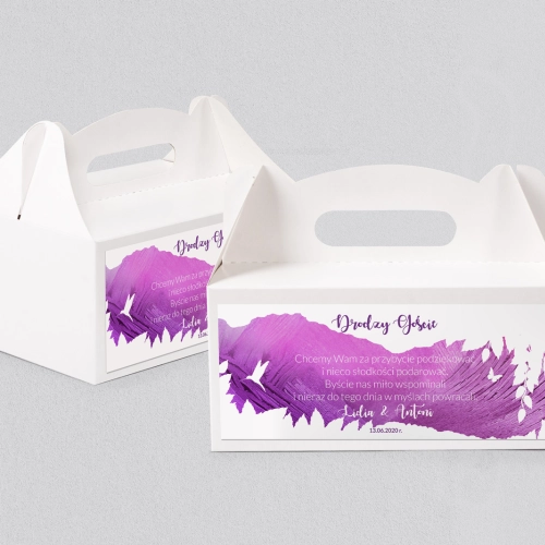 Pudełko na ciasto weselne Stylish Motyw 12