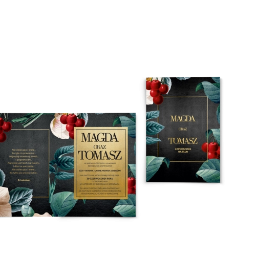 Zaproszenia ślubne Amore - Składane Motyw 1