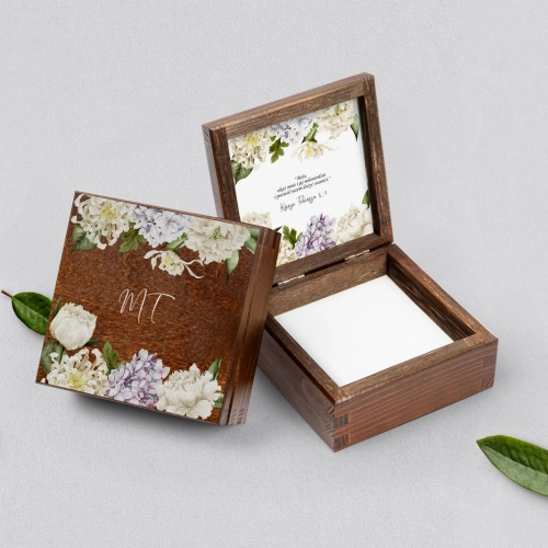 Pudełko na obrączki brązowe - Ofelia Motyw 2