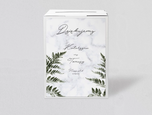 Pudełko na koperty i pieniądze Marble leaf Motyw 2