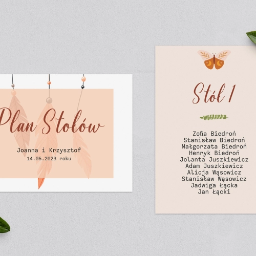 Plan Stołów - Karteczka Butterflies - Motyw 1