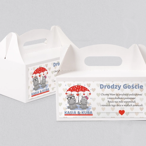 Pudełko na ciasto weselne Uroczy Deszcz Motyw 15