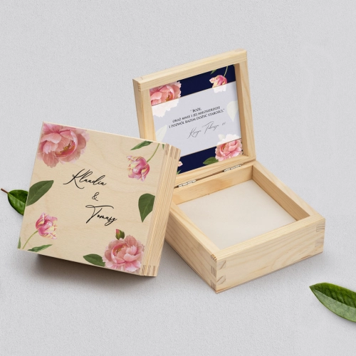 Pudełko na obrączki naturalne - Loveletter Motyw 6