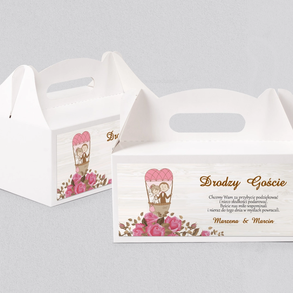 Pudełko na ciasto weselne Naturalna Miłość Motyw 4