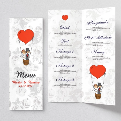 Menu Weselne Zakochani Motyw 4