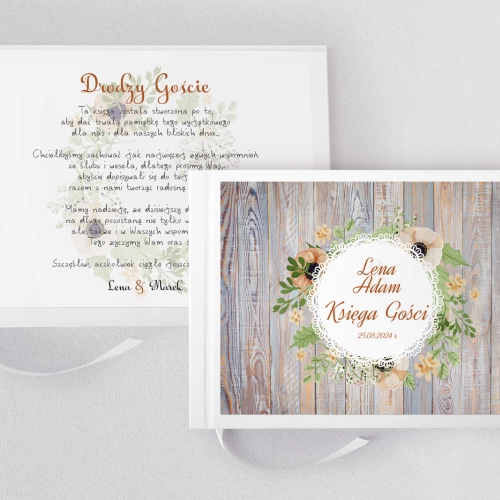 Księga Gości Weselnych Rustical Motyw 18