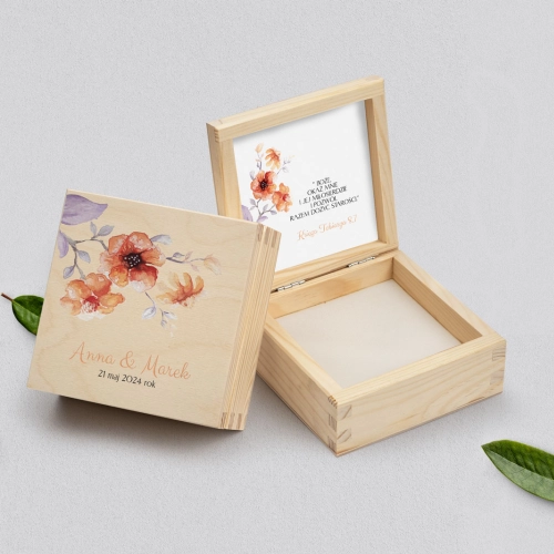 Pudełko na obrączki naturalne - Sweet Love Motyw 6