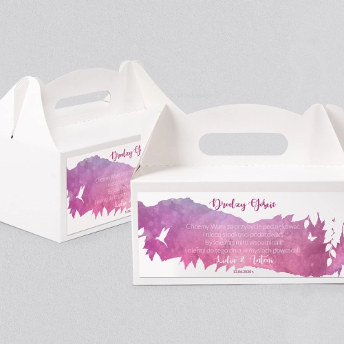 Pudełko na ciasto weselne Stylish Motyw 16