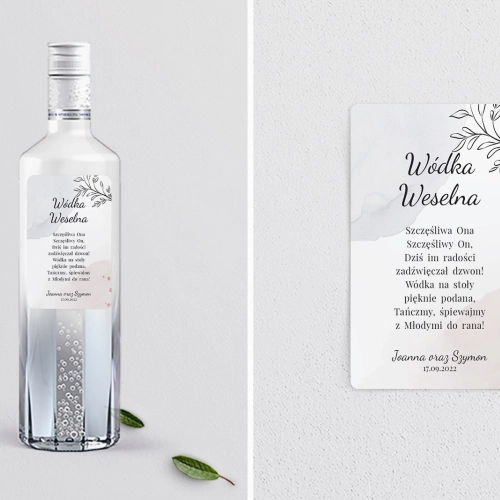 Naklejki na alkohol - Watercolor Wedding Motyw 2
