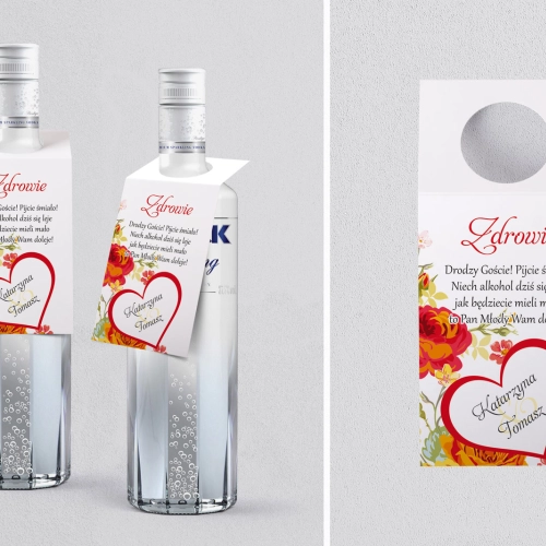 Zawieszka na alkohol oczko Serca Kwiat Motyw 3
