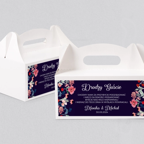 Pudełko na ciasto weselne Wildflowers - Motyw 1