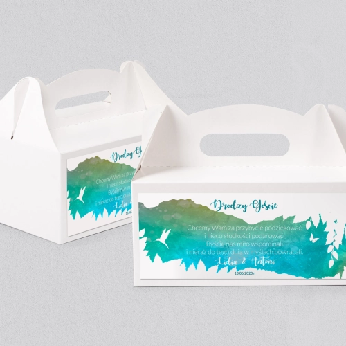 Pudełko na ciasto weselne Stylish Motyw 1