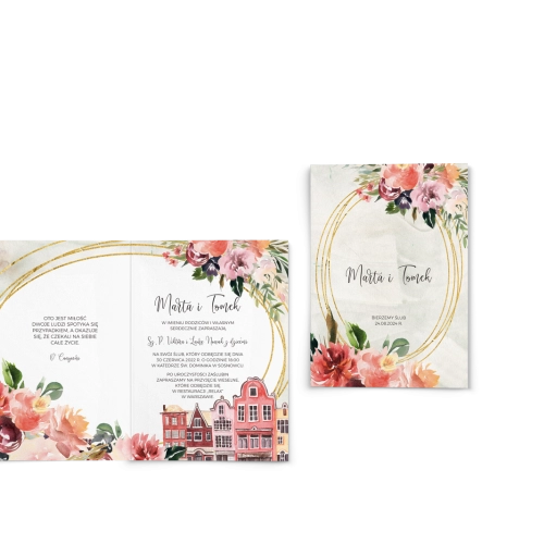 Zaproszenia ślubne Spring Love- Składane Motyw 5