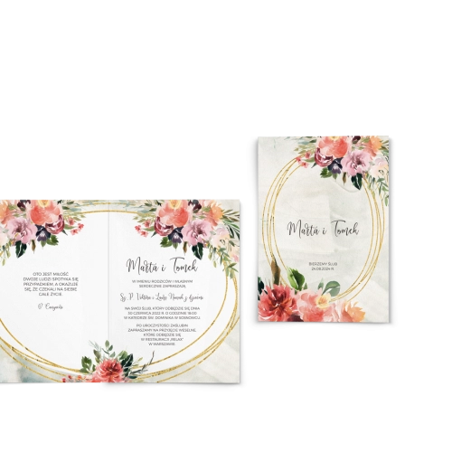Zaproszenia ślubne Spring Love- Składane Motyw 3