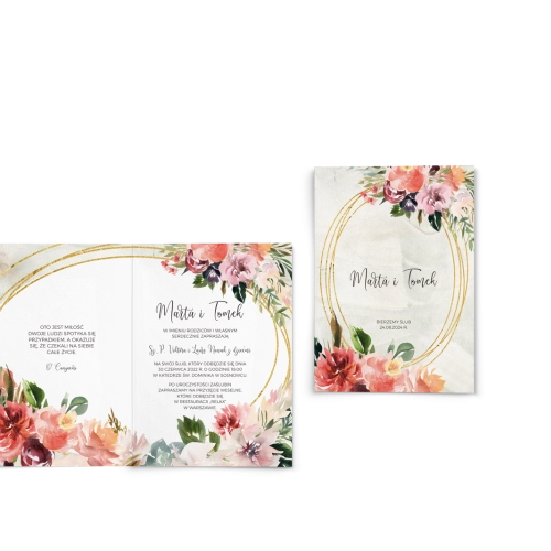 Zaproszenia ślubne Spring Love- Składane Motyw 2