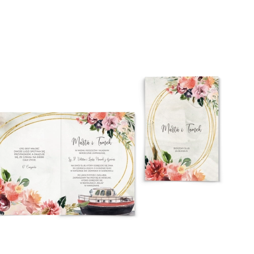 Zaproszenia ślubne Spring Love- Składane Motyw 7