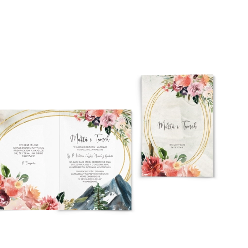 Zaproszenia ślubne Spring Love- Składane Motyw 6