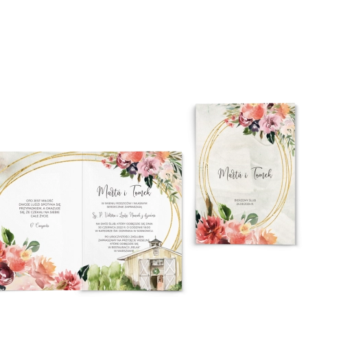 Zaproszenia ślubne Spring Love- Składane Motyw 4