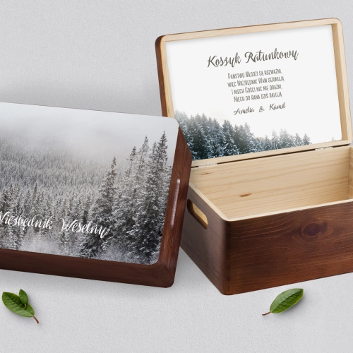 Koszyczek ratunkowy weselny brązowy - Forest - Motyw 4